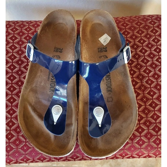 Birkenstock Women's Thong Navy Leather Sandals, Size 39 US Women 9 - Picture 5 of 9